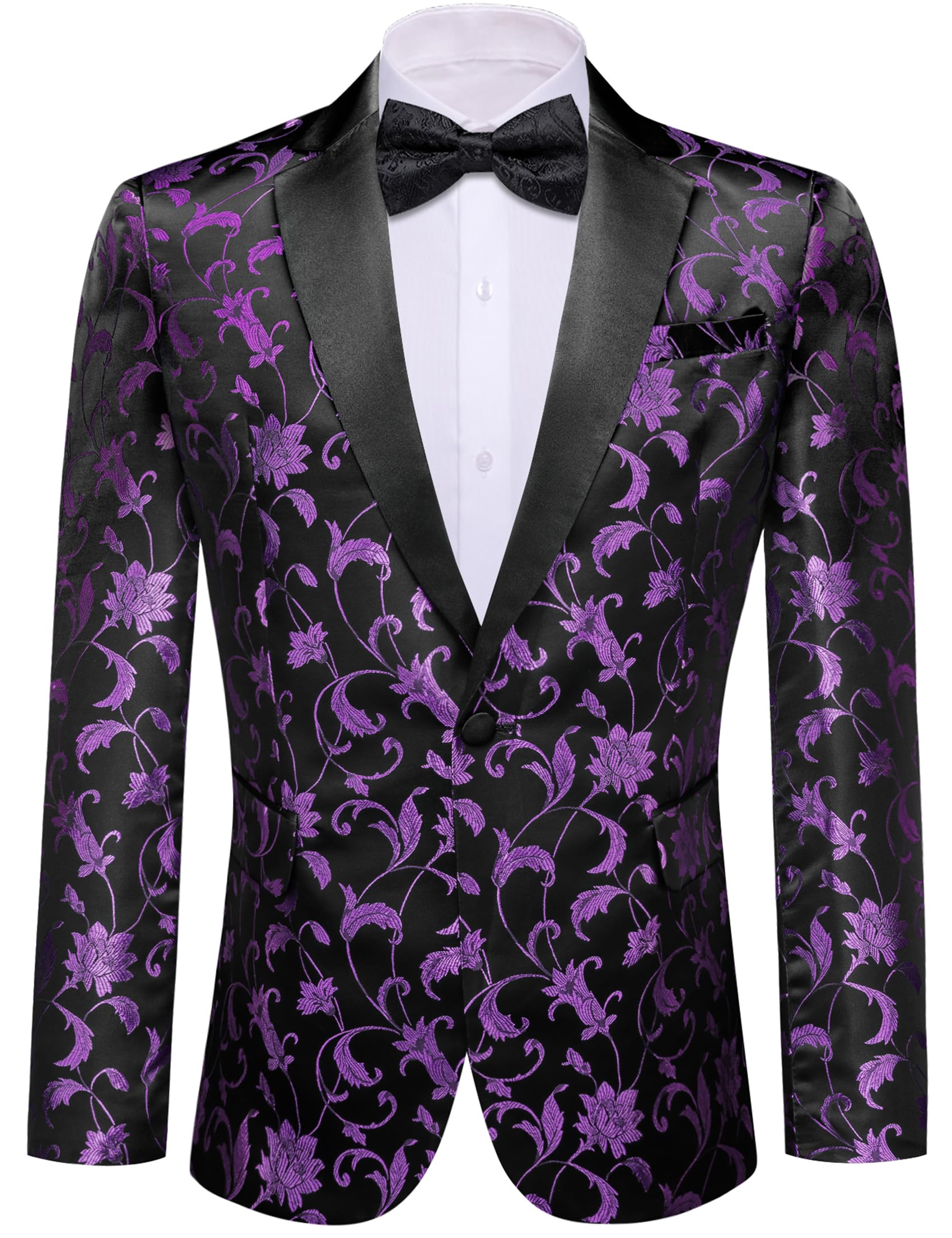 Barry. Wang Men's Sport Coats &amp; Blazers Flower Suit Jacket 1 Button Paisley Tuxedo Mardi Gras Carnival Parade Gift