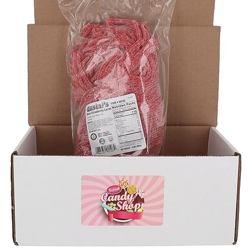 Gustaf's - Cordones de regaliz, dulces sin OMG (2 libras en una caja) (fresa agria)
