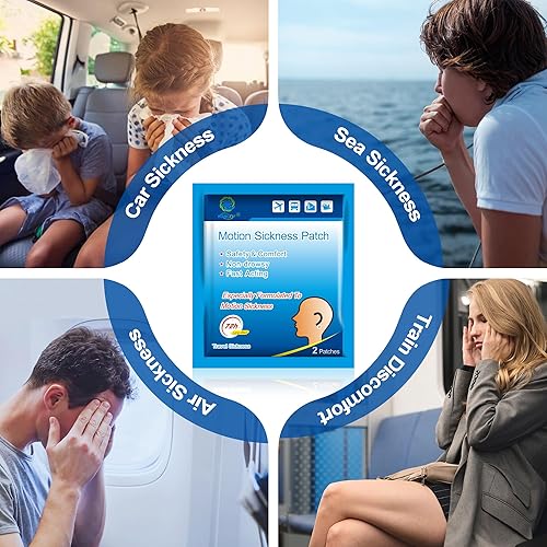 Miniatura 5 de KONGDY 10 parches para mareo por movimiento para niños y adultos, parche marino para crucero desde viajes con parches impermeables y no