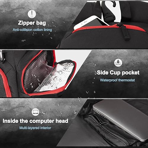 Miniatura 10 de Mochila de baloncesto grande para deportes, bolsa de gimnasio con compartimento para pelotas y compartimento para zapatos para almacenar zapatos