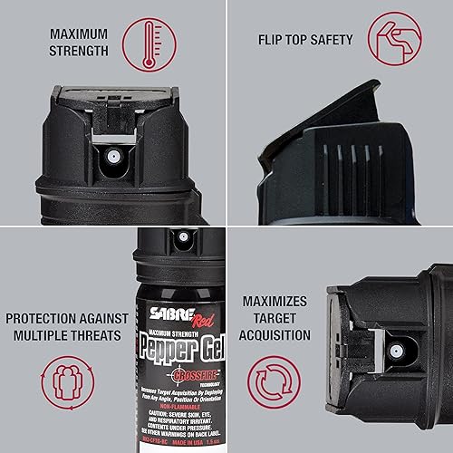 Miniatura 3 de SABRE Crossfire - Gel de pimienta, se despliega en cualquier ángulo, maximiza la adquisición de objetivos contra múltiples amenazas, clip para