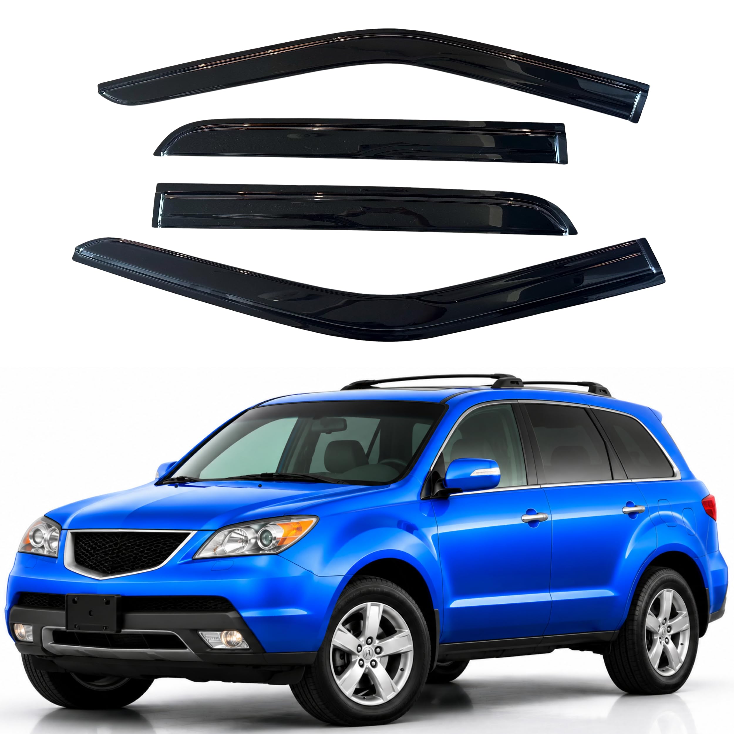 IG Window Visors Fit for 2007-2013 Acura MDX, Out-Channel Rain Guards Vent Wind Deflectors 4PC, Car Accessories for 07-13 Acura MDX