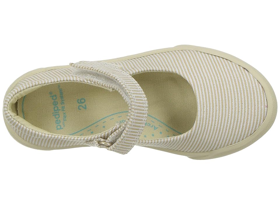 

pediped Barbara Flex (Toddler/Little Kid) (Tan Sparkle Stripe) Girl's Shoes, Beige