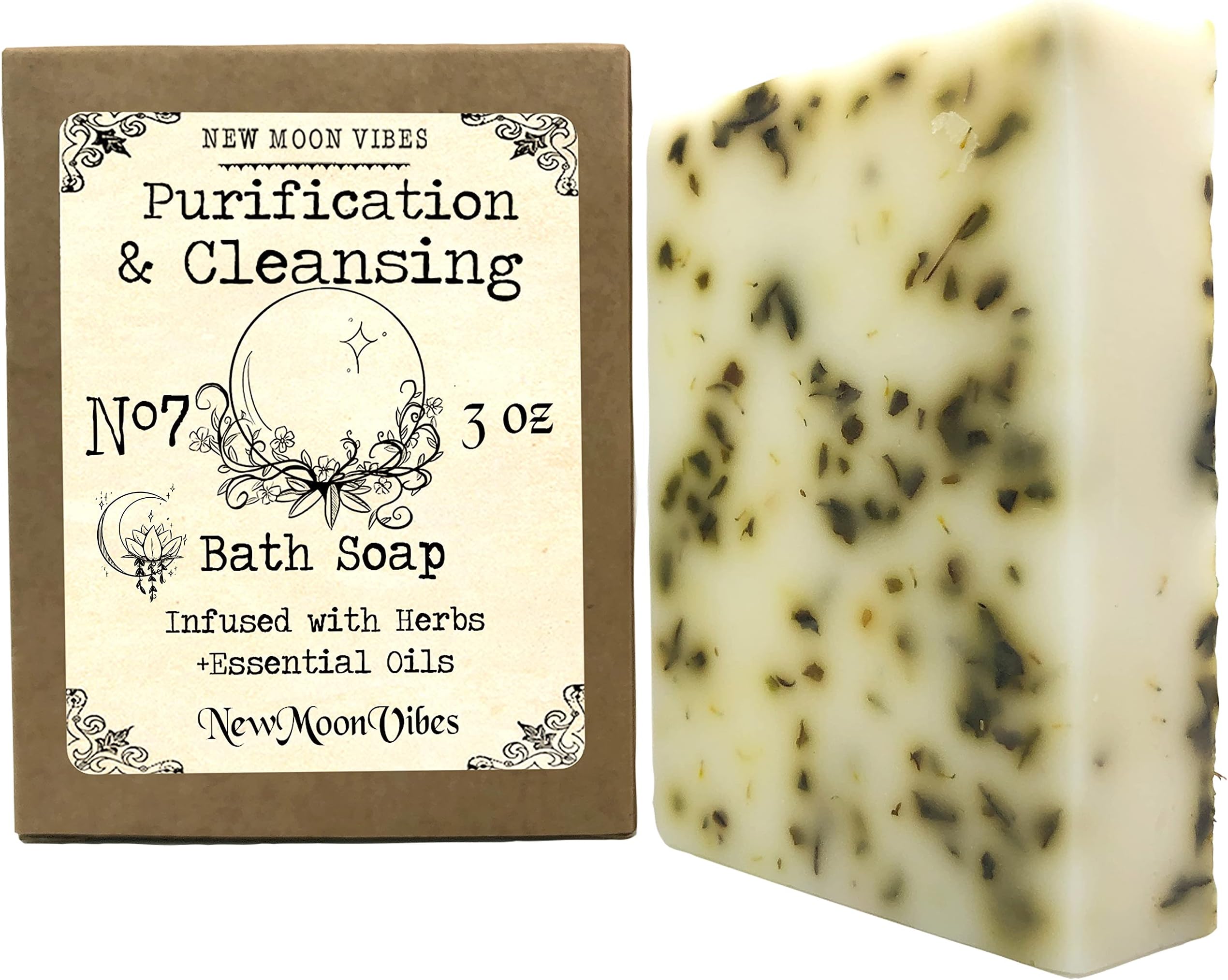 Purification & Cleansing Essential Oils Herbal Ritual Bath Soap Bar Infused with Real Herbs Scented Smudge Banish Negative People Feelings Guilt Unwanted Energy Break Spells
