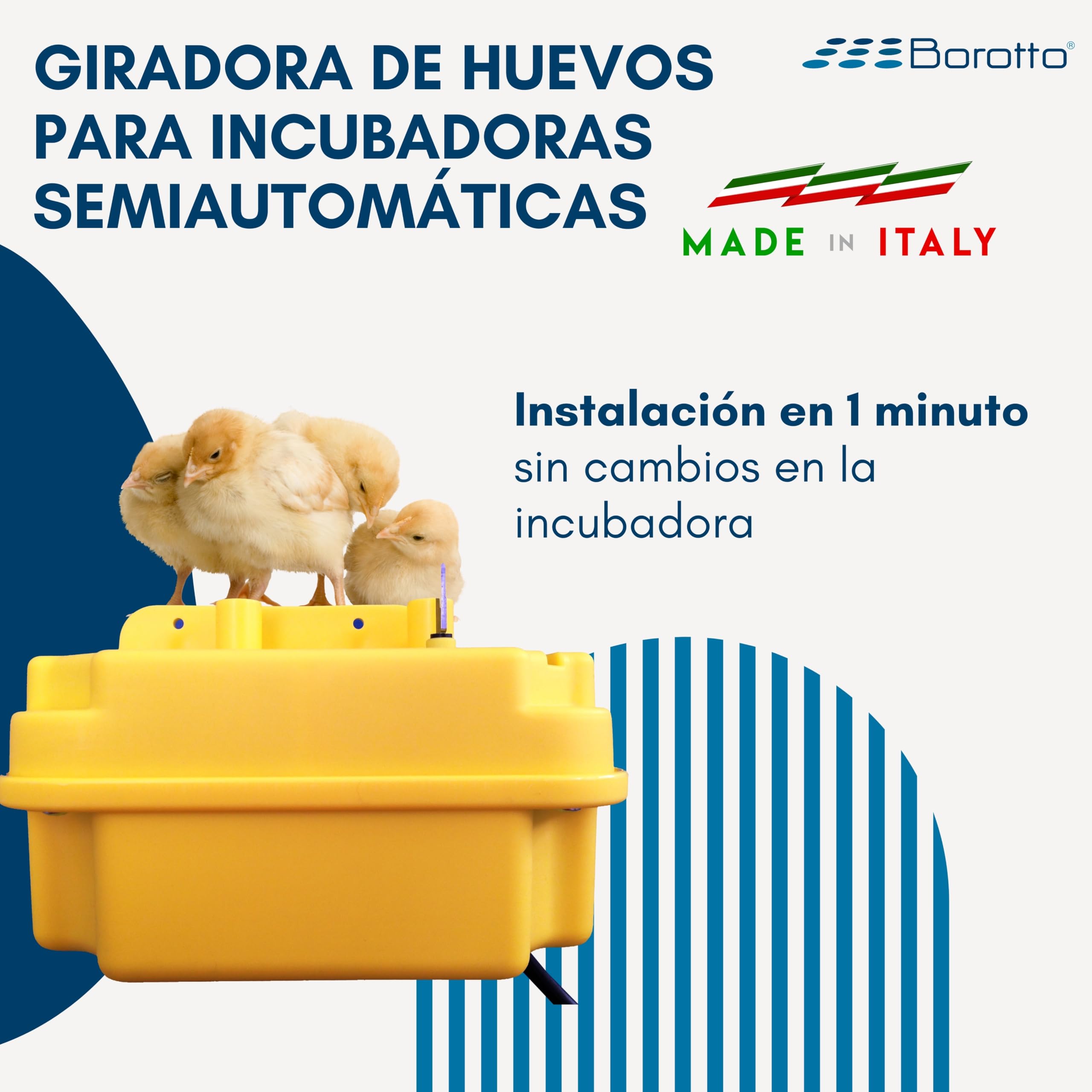 Borotto Girador de Huevos Real | Dispositivo Patentado para Inclinación Automática de Huevos, Compatible con Incubadora Borotto Real, Instalación Fácil y Rápida | Made in Italy