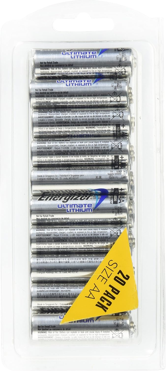 Energizer Ultimate Lithium AA Batteries 20 Pack
