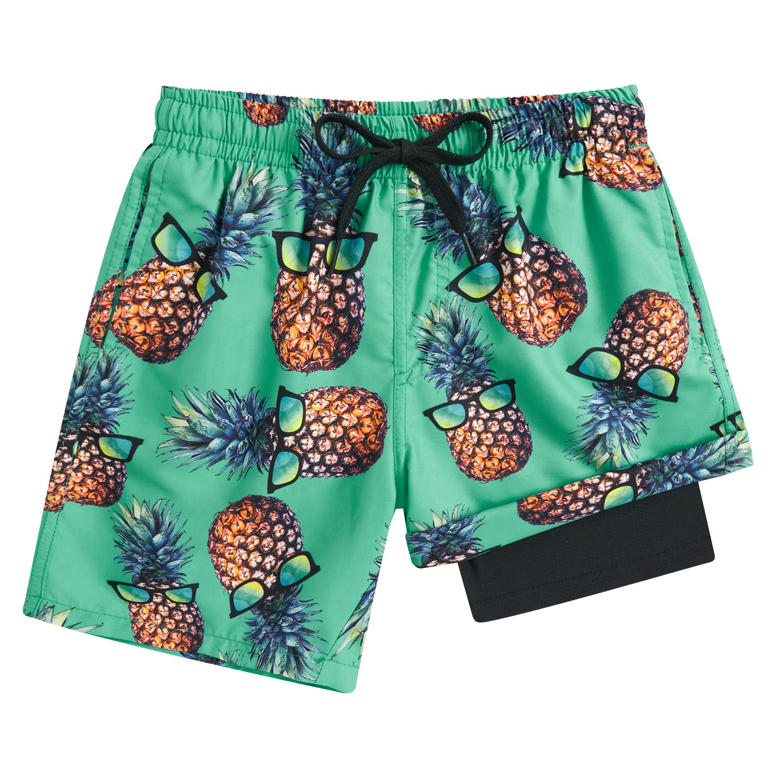 ALISISTER Boys Swim Trunks with Compression Liner with Pockets Bathing Suit 2-20 Years Old