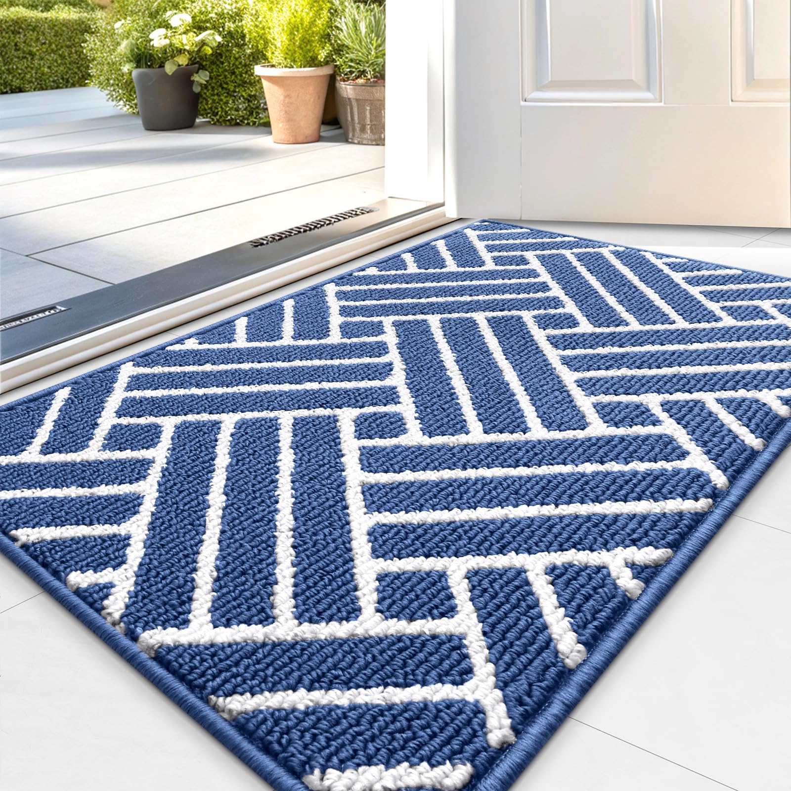 OLANLY Indoor Door Mat, 32x20 Inch, Dirt Resistant and Absorbent, Non-Slip Rubber Backing Floor Mats, Easy Clean Low-Profile Doormat for Entryway,