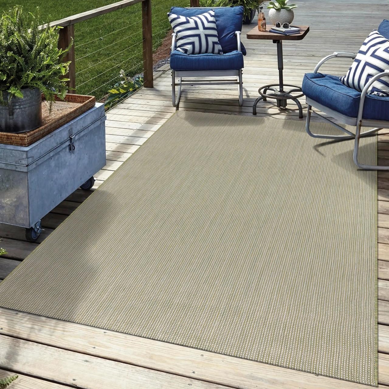 Keen Home Design Terrace Outdoor Area Rug - 10x14 Washable Indoor/Outdoor Rug for Patio, Kitchen, Balcony, Beach, Garden, Deck and Porch, Size: 10'x14