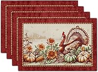 Vista 23 de Giwawa Juego de 4 manteles individuales decorativos de feliz cumpleaños, regalos de pastel de cumpleaños, banderas de colores, globos de confeti