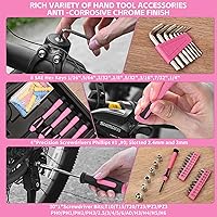 Vista 7 de 132 Piece Pink Household Tool Set General Household Hand Tool Kit with Plastic Toolbox Storage Case, All Purpose Small Tool Set Great for Home