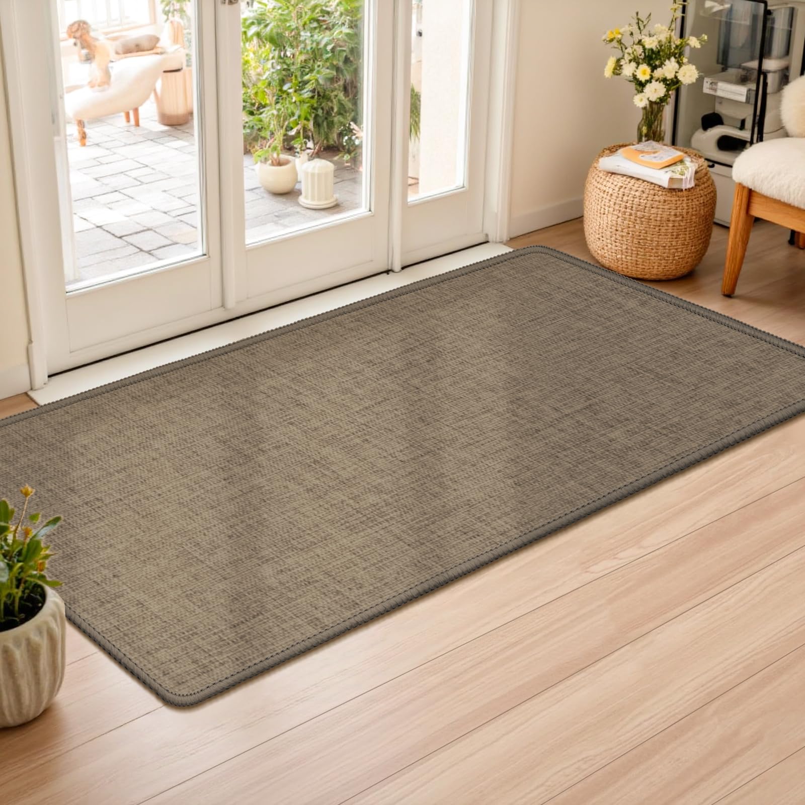 Ultra Thin Khaki Door Mat - Non Slip Entryway -30