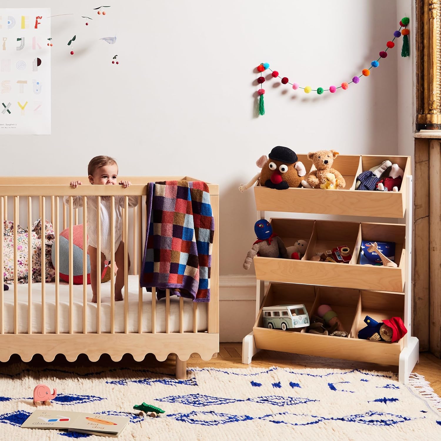 OEUF Toy Store – Birch | Modern Kids Storage Organizer with Adjustable Bins & Dividers | Baltic Birch & Eco-MDF | Non-Toxic, GREENGUARD Gold Certified | Made in Europe