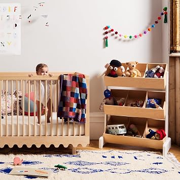 OEUF Toy Store Birch | منظم تخزين حديث للأطفال مع صناديق وفواصل قابلة للتعديل | Baltic Birch & Eco-MDF | غير سام، GREENGUARD Gold Certified | صنع في أوروبا