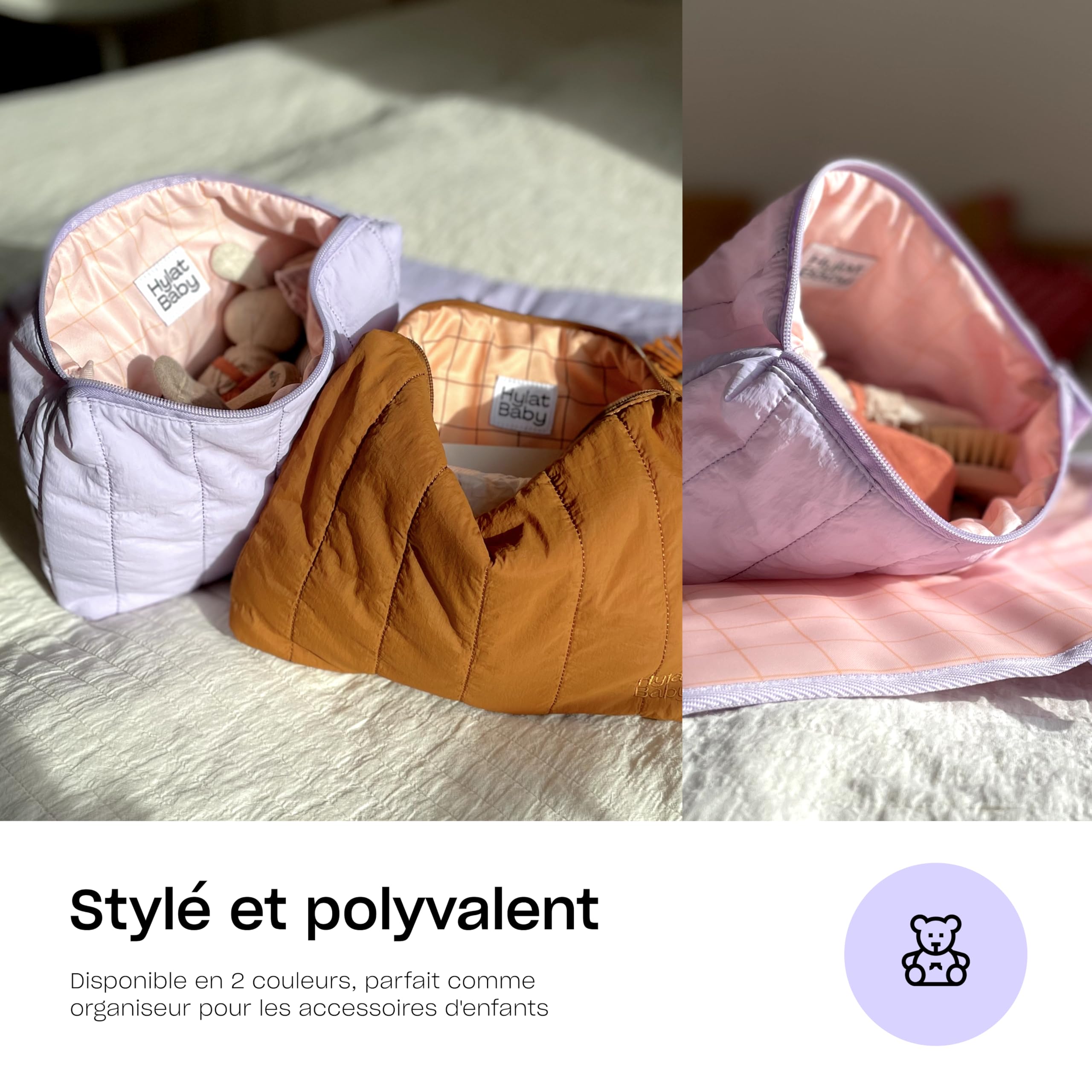 Hylat Baby Évier pour table à langer, 3 compartiments, pour laver facilement bébé dès 0 mois, ovale