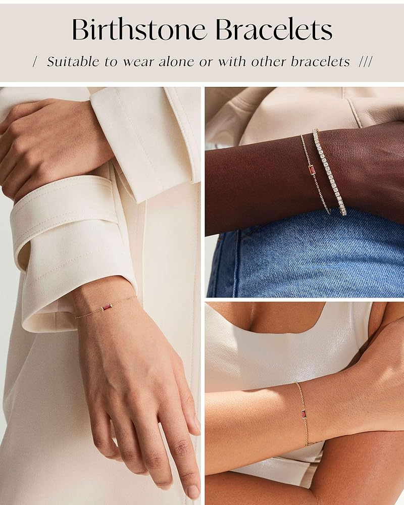 Amazon.com: FUNEIA Birthstone Gold Bracelets for Women Non Amazon.com: FUNEIA Birthstone Gold Bracelets for Women Non