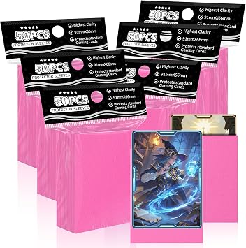 Pink Card Sleeves Fit for MTG, 300 Pieces Standard Card Sleeves for Trading Card Sports Cards Baseball Cards TCG 66x91mm, Affordable Sturdy and Nice Shuffling