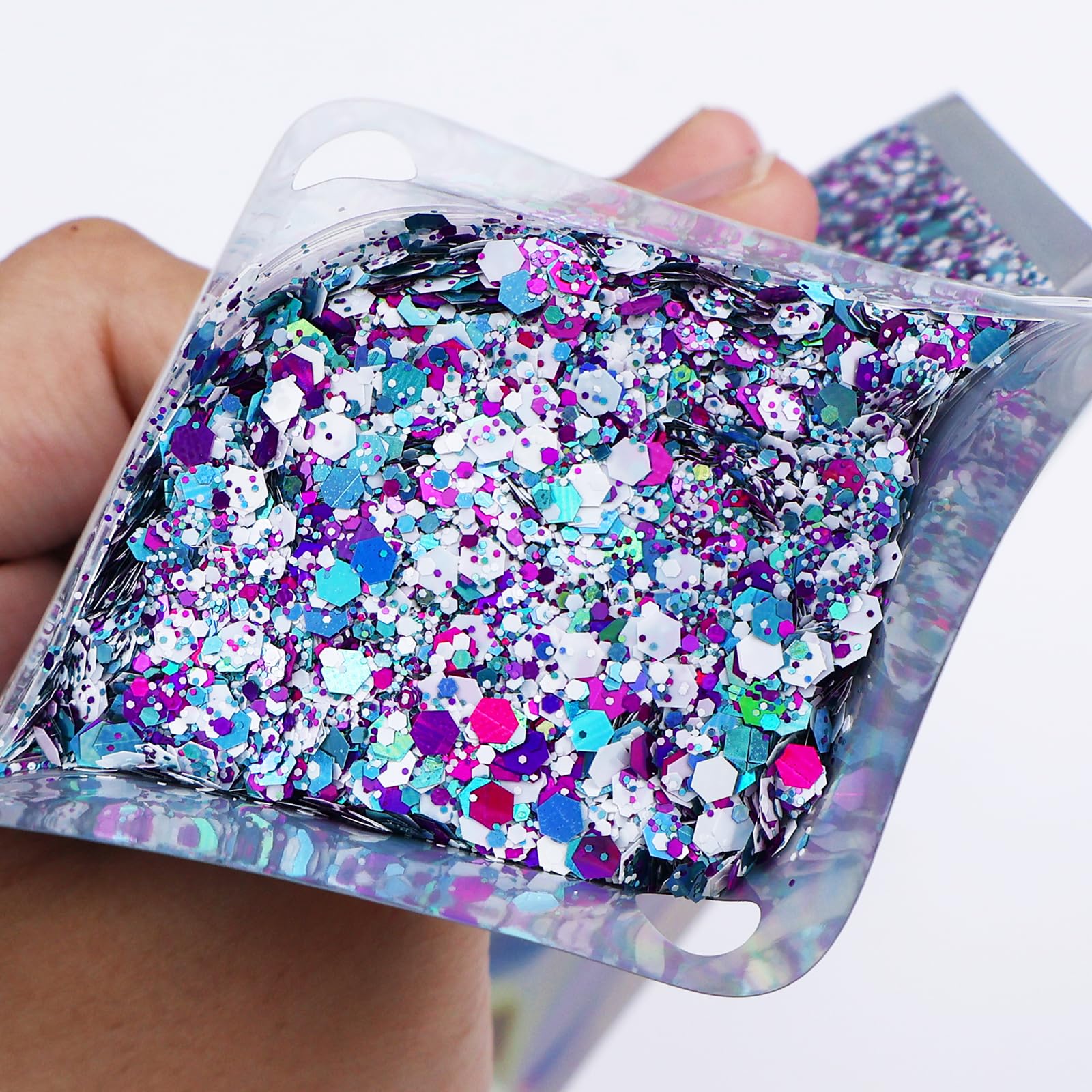 Christmas Chunky Glitter Epoxy Resin Flake Sequin Glitter for Crafts Resin Tumbler Keychain Jewelry Making, Sparkle and Shine with Chunky Glitters for DIY Art,Jewelry Making (CMC03-50G)