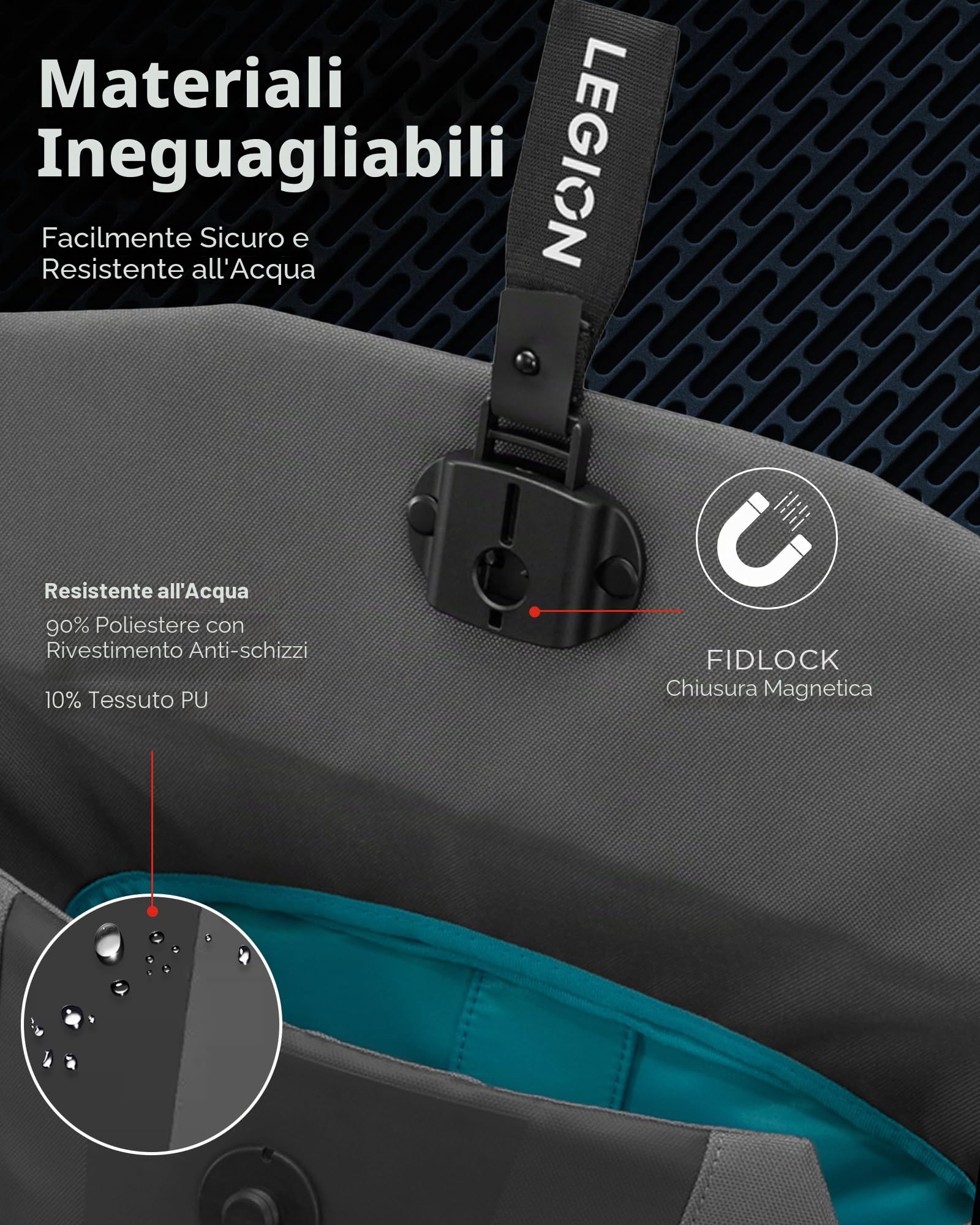 Lenovo Legion Borsa per computer da gioco, protezione a doppio strato, tasche portaoggetti dedicate