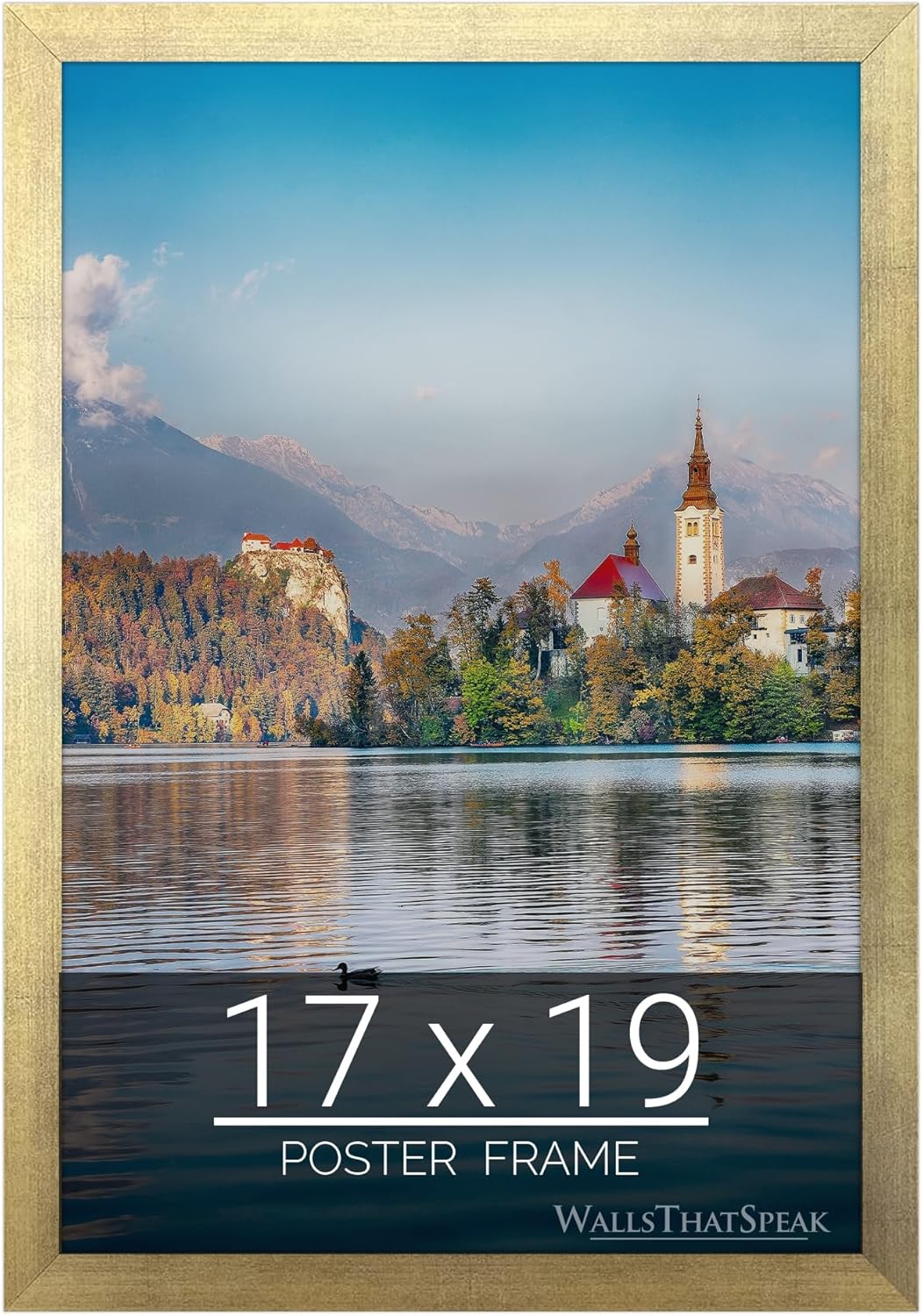 wallsthatspeak 17x19 Gold Picture Frame for Puzzles Posters Photos or Artwork