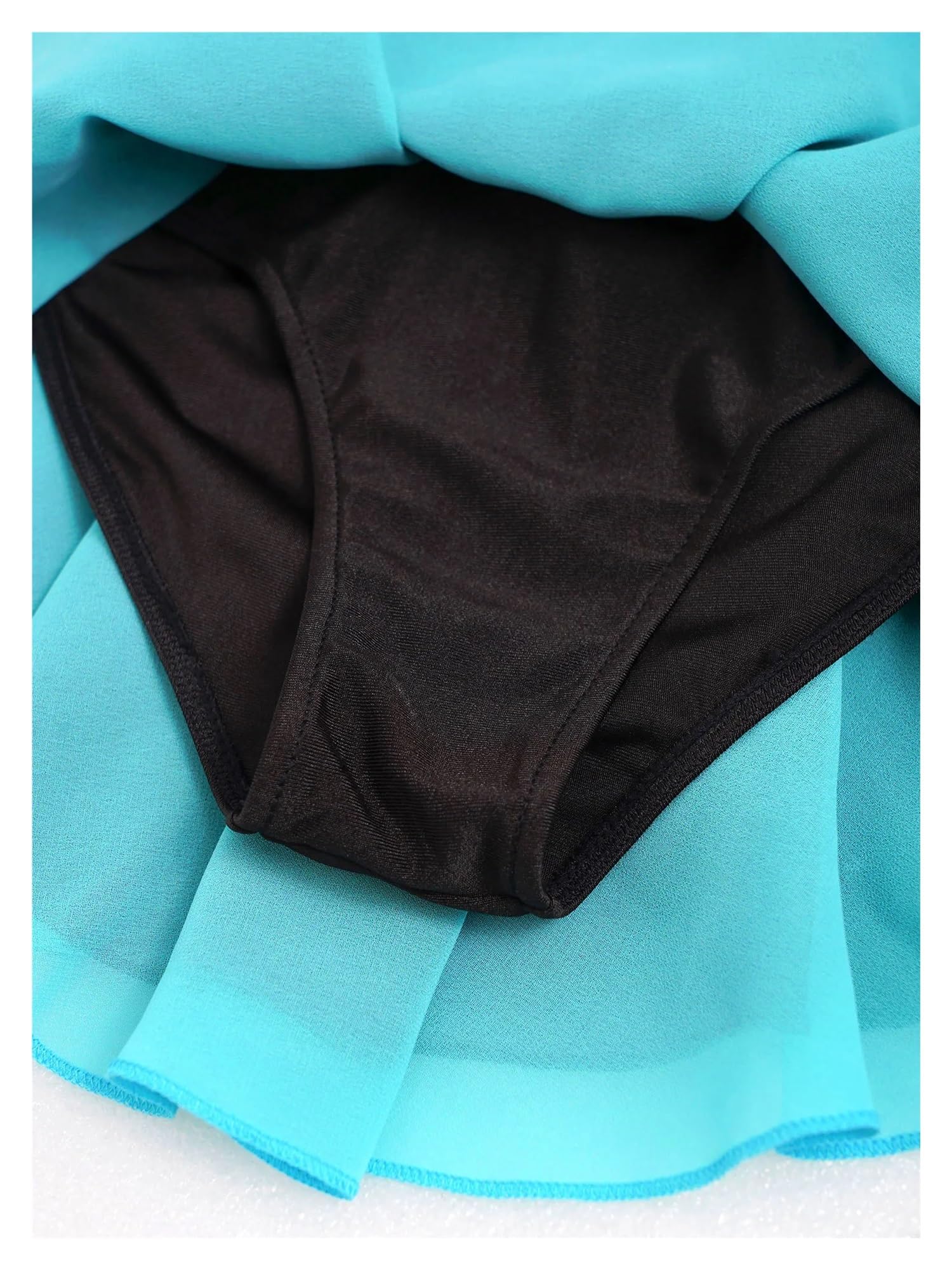 Body Pattinaggio Artistico Vestito da Balletto for Bambina, Body da Ginnastica, tutù, Senza Maniche, con Strass, Vestito da Pattinaggio di Figura, Performance di Danza lirica(Blue Green,8)