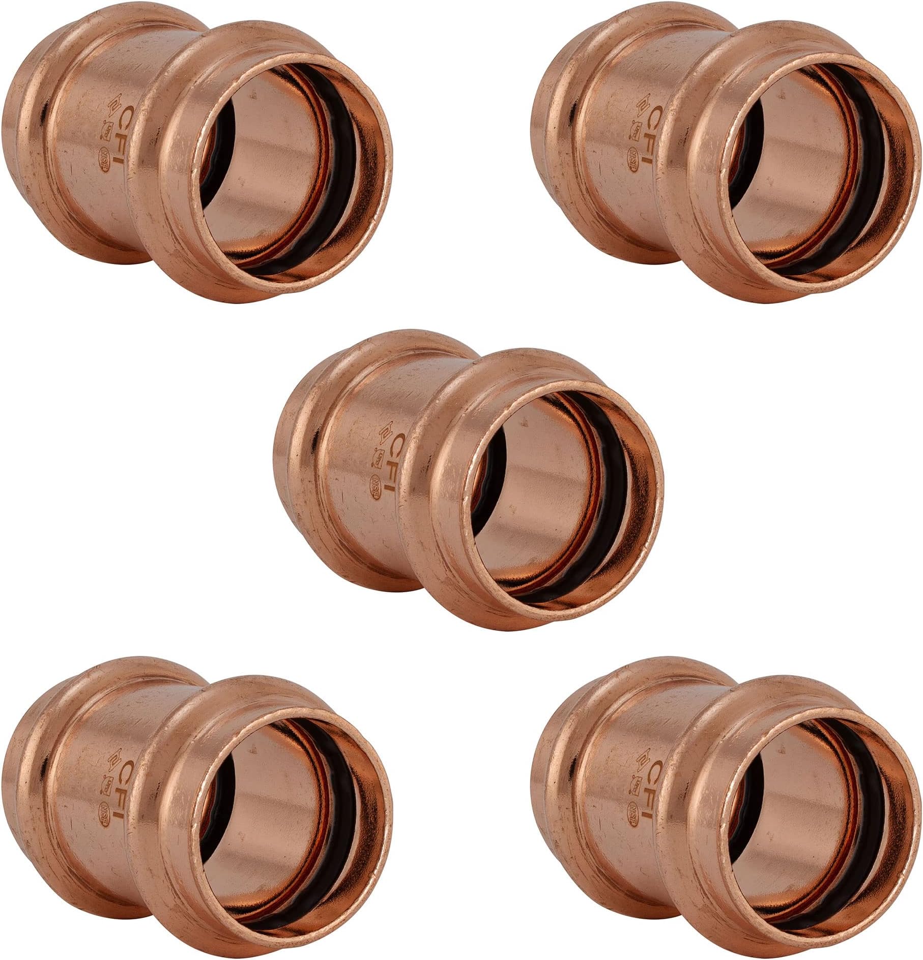 ProPress Copper Plumbing 1/2" Coupling No Stop P x P Copper