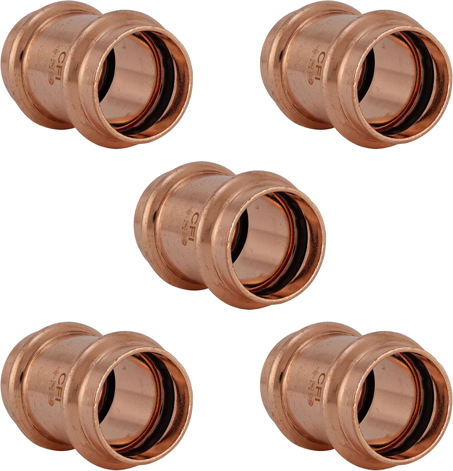 ProPress Copper Plumbing 1/2" Coupling No Stop P x P Copper Pipe Press Fitting for