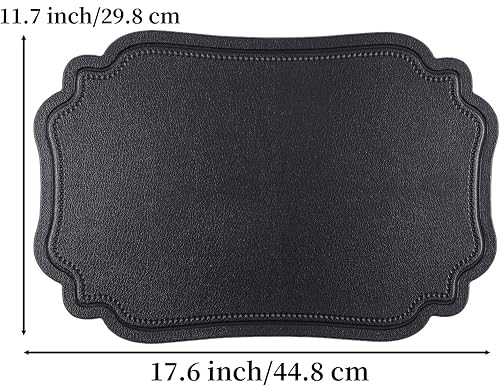 Miniatura 3 de XINYUN Juego de 6 manteles individuales reversibles de piel sintética, lavables, resistentes al calor, antideslizantes, antiaceite, impermeables,