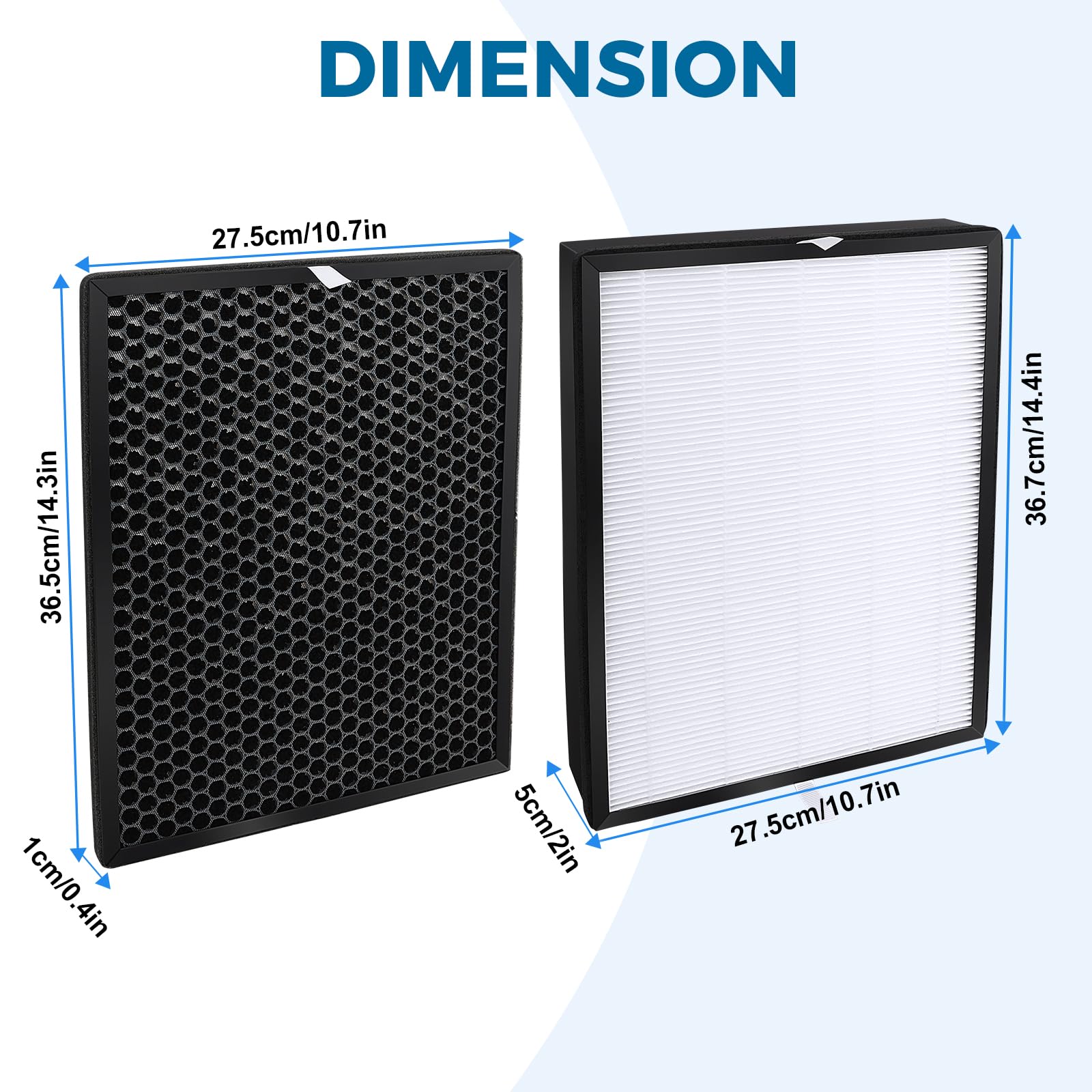 FY2420/30 FY2422/30 Ersatzfilter Kompatibel mit Philips AC2882 AC2887 AC2889 AC3829 2000er und 3000er Serie Luftreiniger, FY2422 HEPA-Filter und FY2420 Aktivkohlefilter