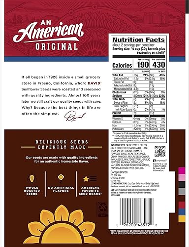 Miniatura 2 de David BBQ - Semillas de girasol, 5.25 onzas, (2 paquetes) tostadas y saladas