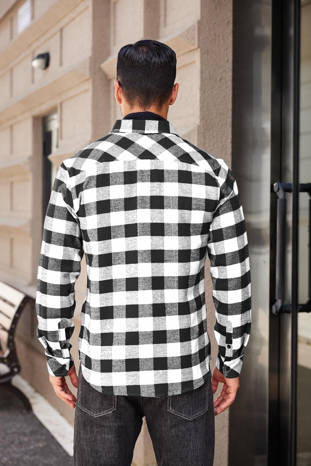 COOFANDY Mens Flannel Shirts Long Sleeve Plaid Button Down Shirt Casual Cotton Shirt with Pocket - Image 4