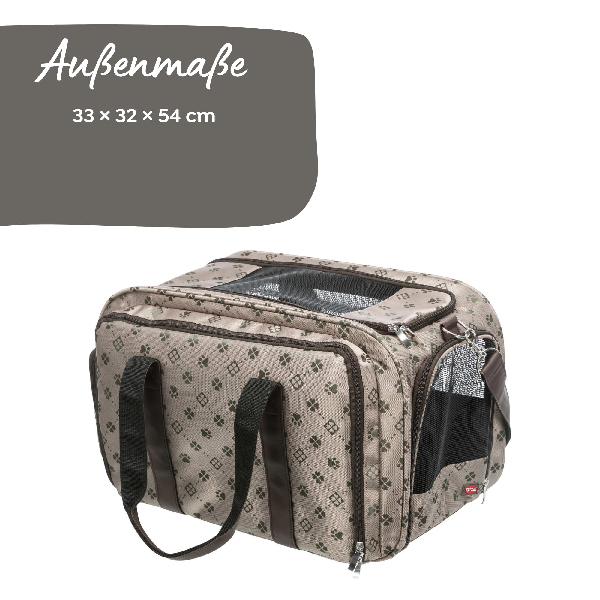 Trixie 28903 Tasche Maxima, erweiterbar, 33 × 32 × 54 cm, beige/braun