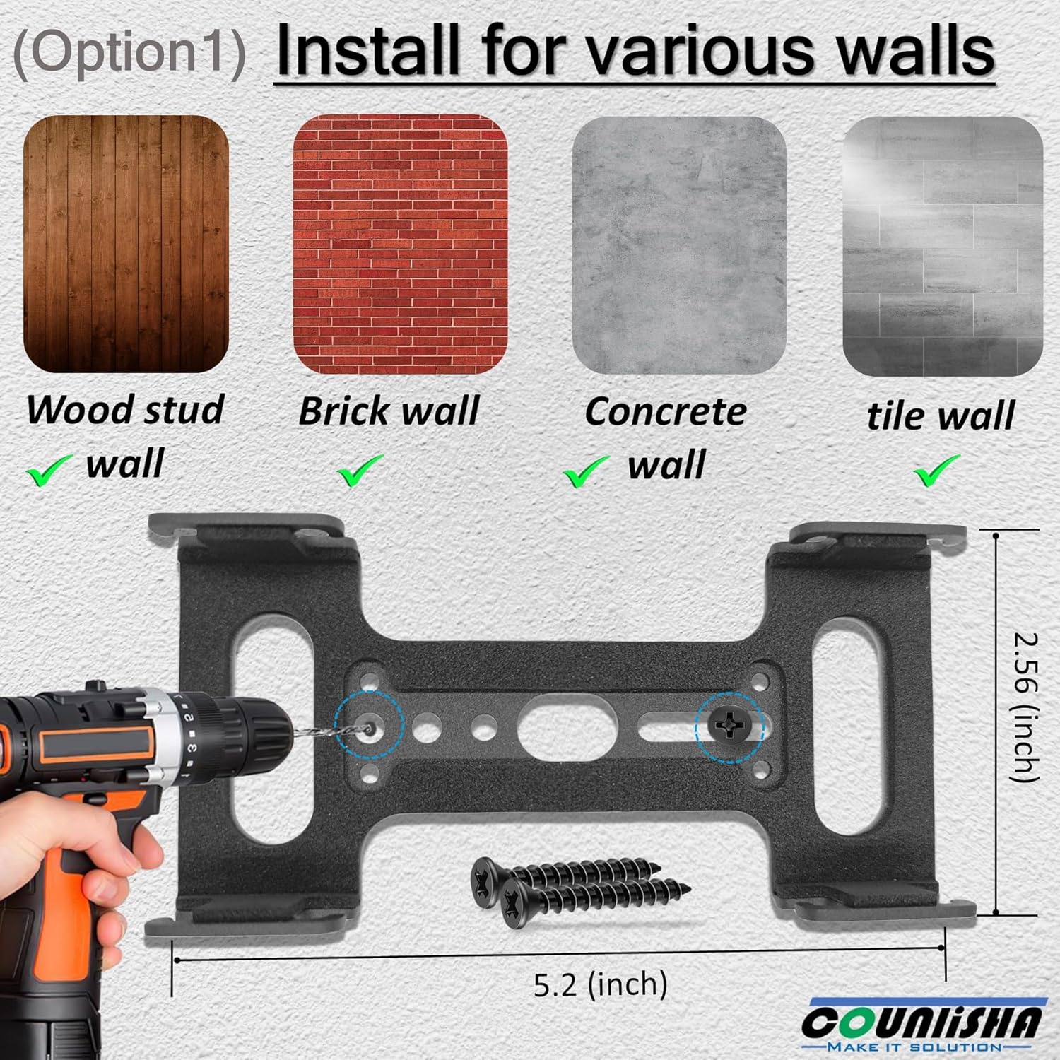 Metal Wall Mount Compatible for Anker Soundcore 2 Portable Bluetooth Speaker,Secure Shelf Holder with Adjustable Silicone Straps, Speaker Wall Bracket for Ceiling,Bike (Black) - Image 4