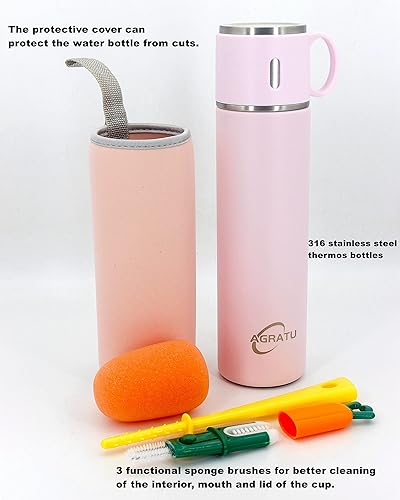 Miniatura 5 de AGRATU Botellas térmicas para bebidas calientes y frías termo de viaje de 196 onzas termo de acero inoxidable 316 adecuadas para beber café té leche