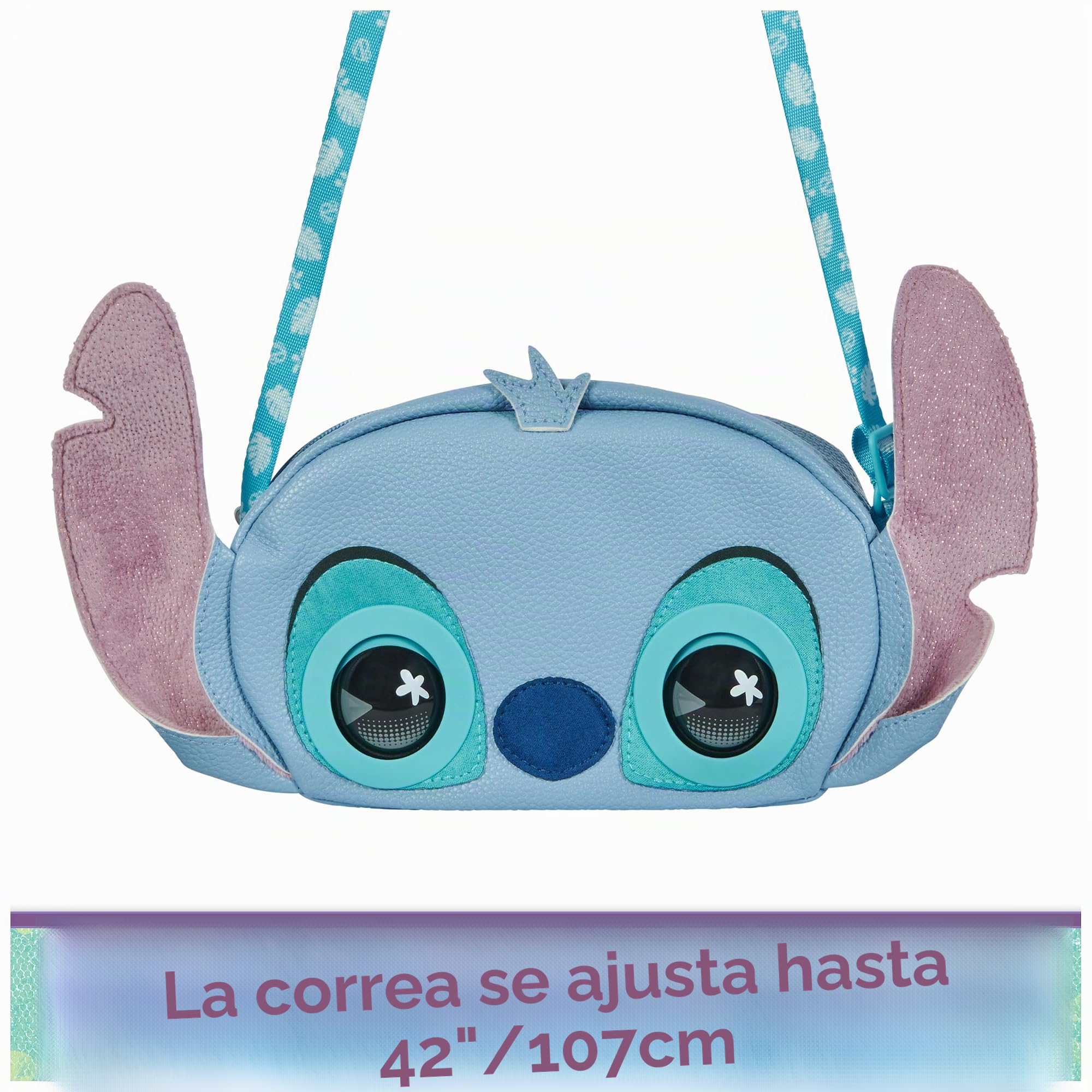 Purse Pets, Disney Stitch - Bolso interactivo para mascotas y niñas con licencia oficial, más de 30 sonidos y reacciones, bolsa cruzada, para niños