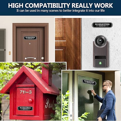 Miniatura 3 de evron Letrero de No Soliciting para puerta delantera, divertido cartel con temática de Kung Fu No Soliciting para casa, texto e imagen en relieve