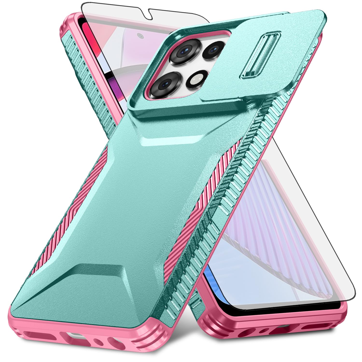 Asuwish Phone Case for Motorola Moto G Power 5G 2025 with Tempered Glass Screen Protector and Slide Camera Cover Slim Rugged Hybrid Shockproof