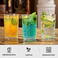 Vista 4 de Juego de 8 vasos de whisky de cristal, vasos antiguos de 10 onzas, vasos de rocas prémium para beber whisky, bourbon, coñac, whisky irlandés