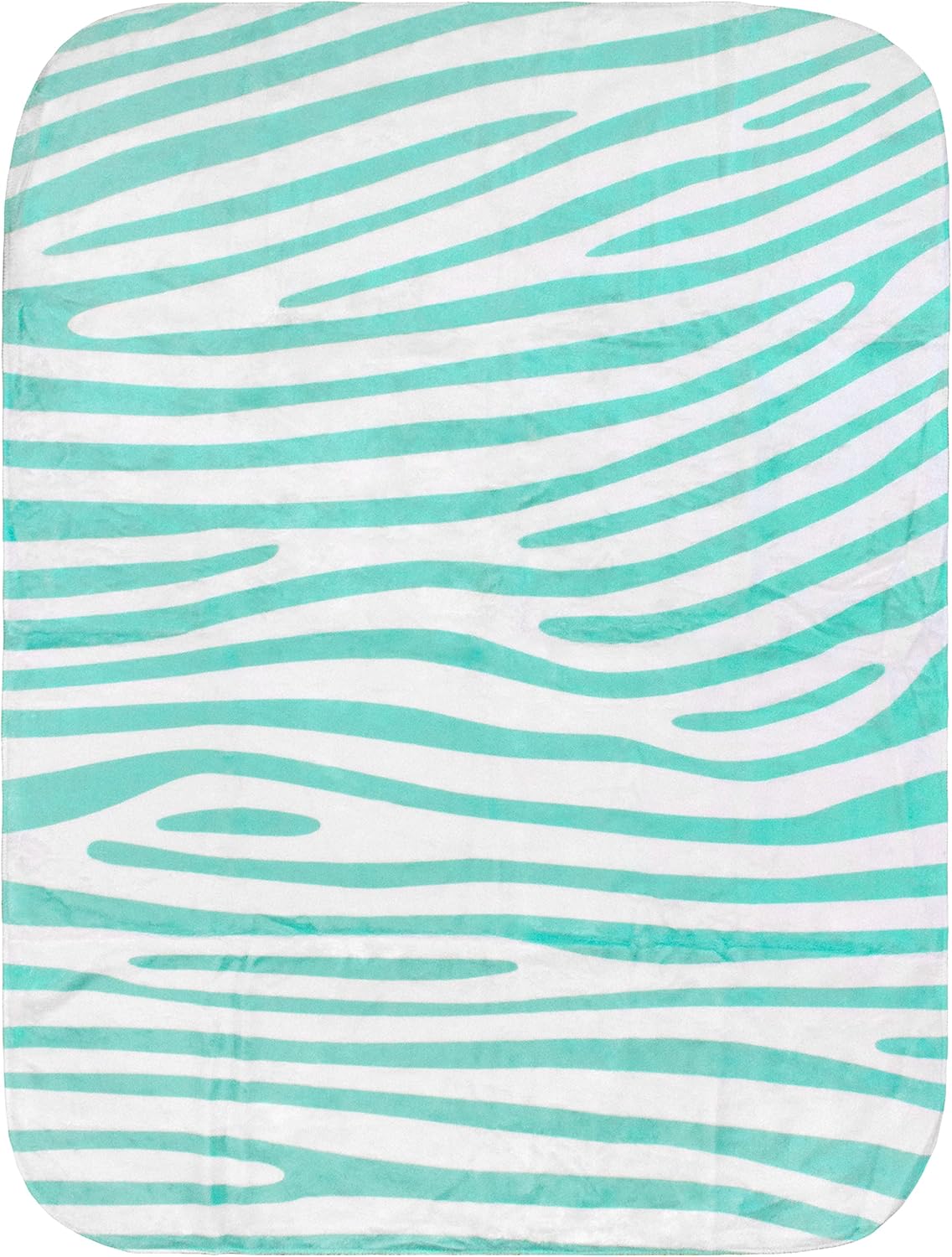 Everything Comfy Zebra Print Decorative Throw Blanket, 42x60 Inch, Teal/White