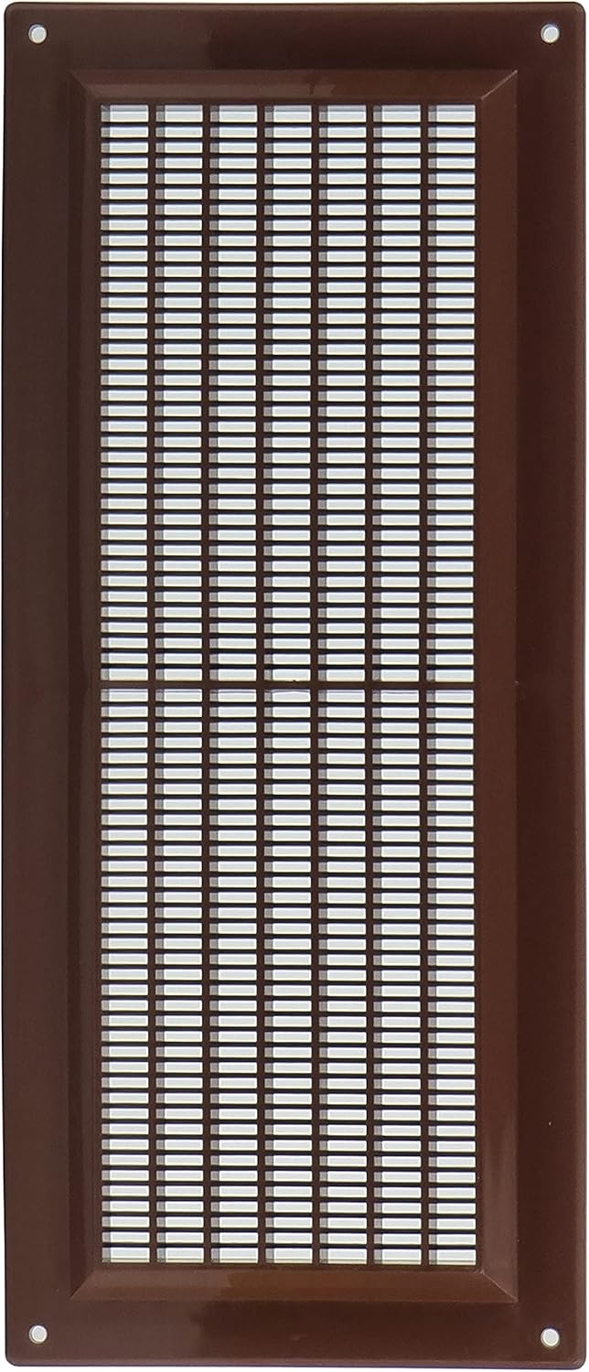 Steinberg14 Brown 300x130mm Air Vent Cover with Insect Mesh, 12x5 inch Ventilation Grilles for Walls and Ceilings - Image 4