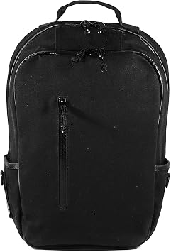 DEFY Bucktown Waxed Canvas Backpack | 23 Liter Utility Pack For Men | Professional Work Bag w/ 17 Inch Laptop Sleeve | Premium Tech | Water Repellent Travel & Commuter Pack Black