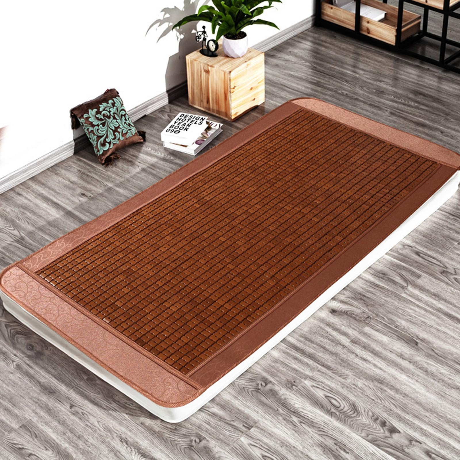 Tappetino per letto in bambù, coprimaterasso double-face, per raffreddamento dell'aria condizionata, materassino estivo per casa, scuola, dormitorio