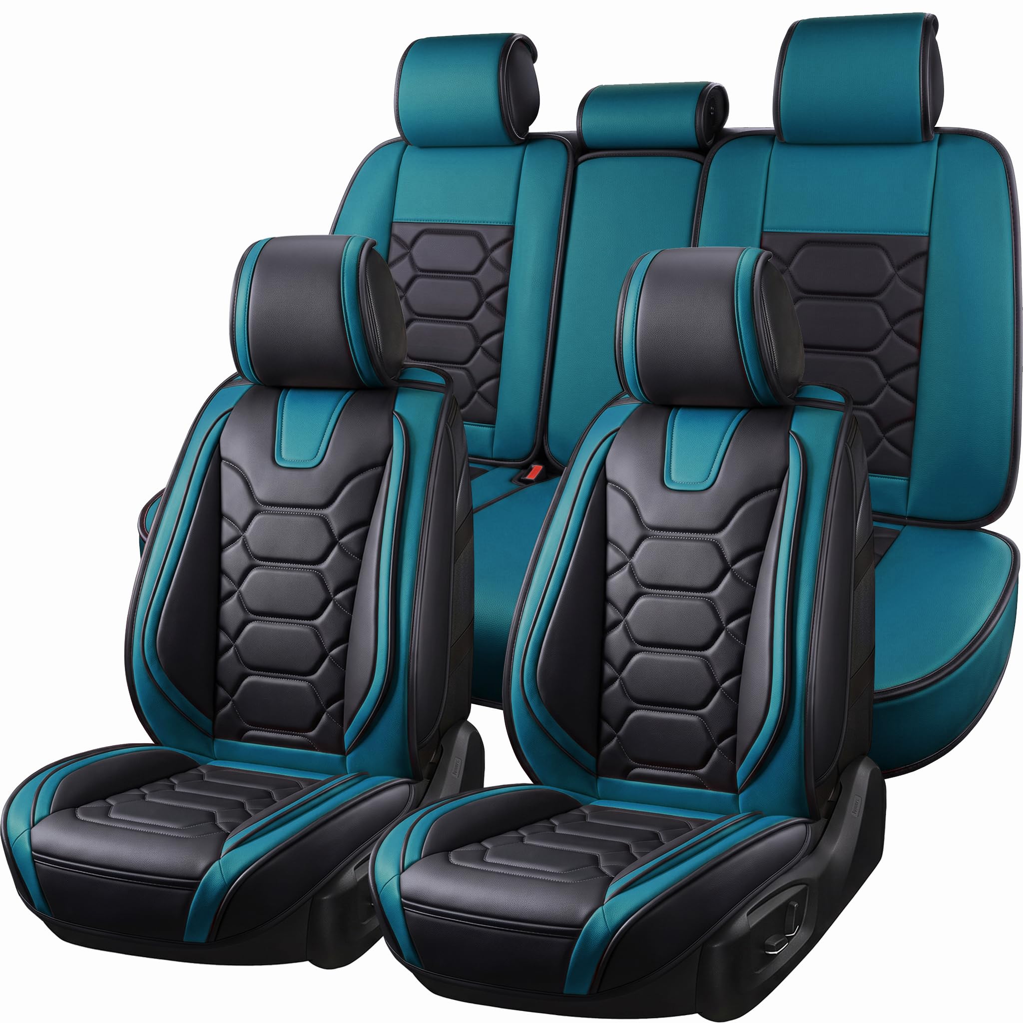 OASIS AUTO Car Seat Covers Full Set, Waterproof Faux Leather Seat Covers for Cars Universal Fit for SUV, Truck, Sedan, Black Premium Car Seat Protector with Front & Back Cushions — Amazon image 11