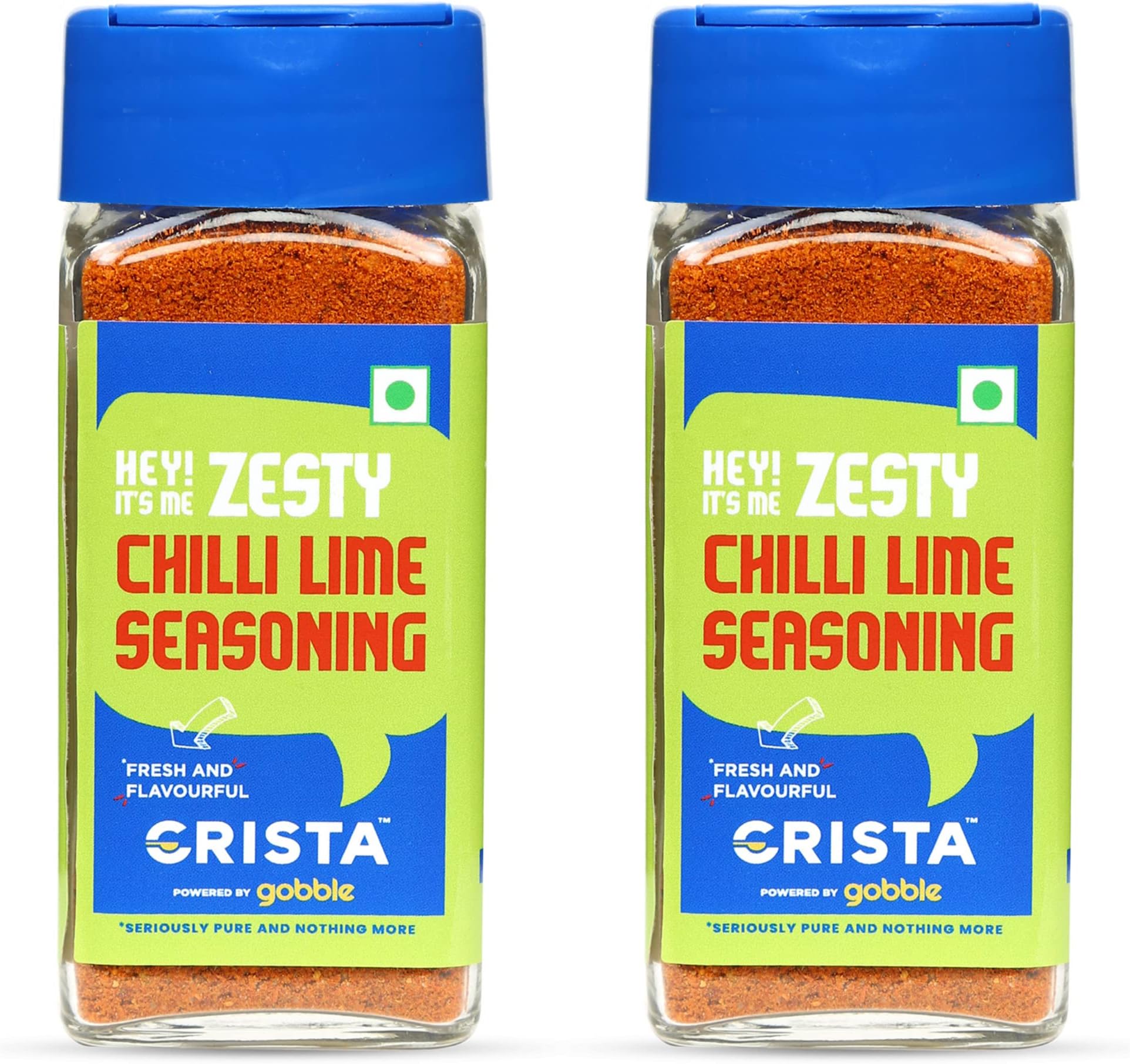 CRISTA Zesty Chilli Lime Seasoning Powder Chilly & Lemon Spice Blend Trans Fat Free Vegan Zero Added Colours,Fillers,Additives & Preservatives 50 Gms Each Pack Of 2