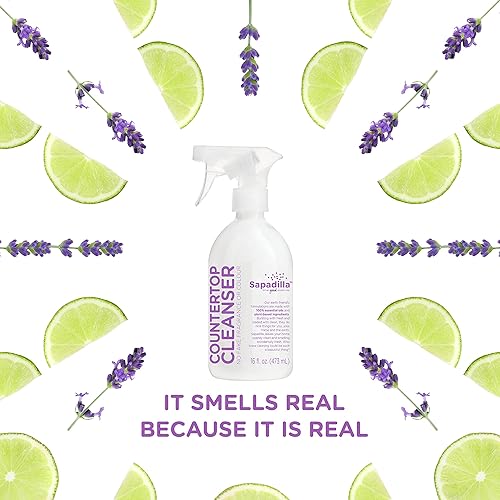 Miniatura 7 de Sapadilla Spray para encimera multisuperficie, lavanda dulce + lima, fabricado con mezclas de aceites esenciales 100% puros, limpiador multiusos