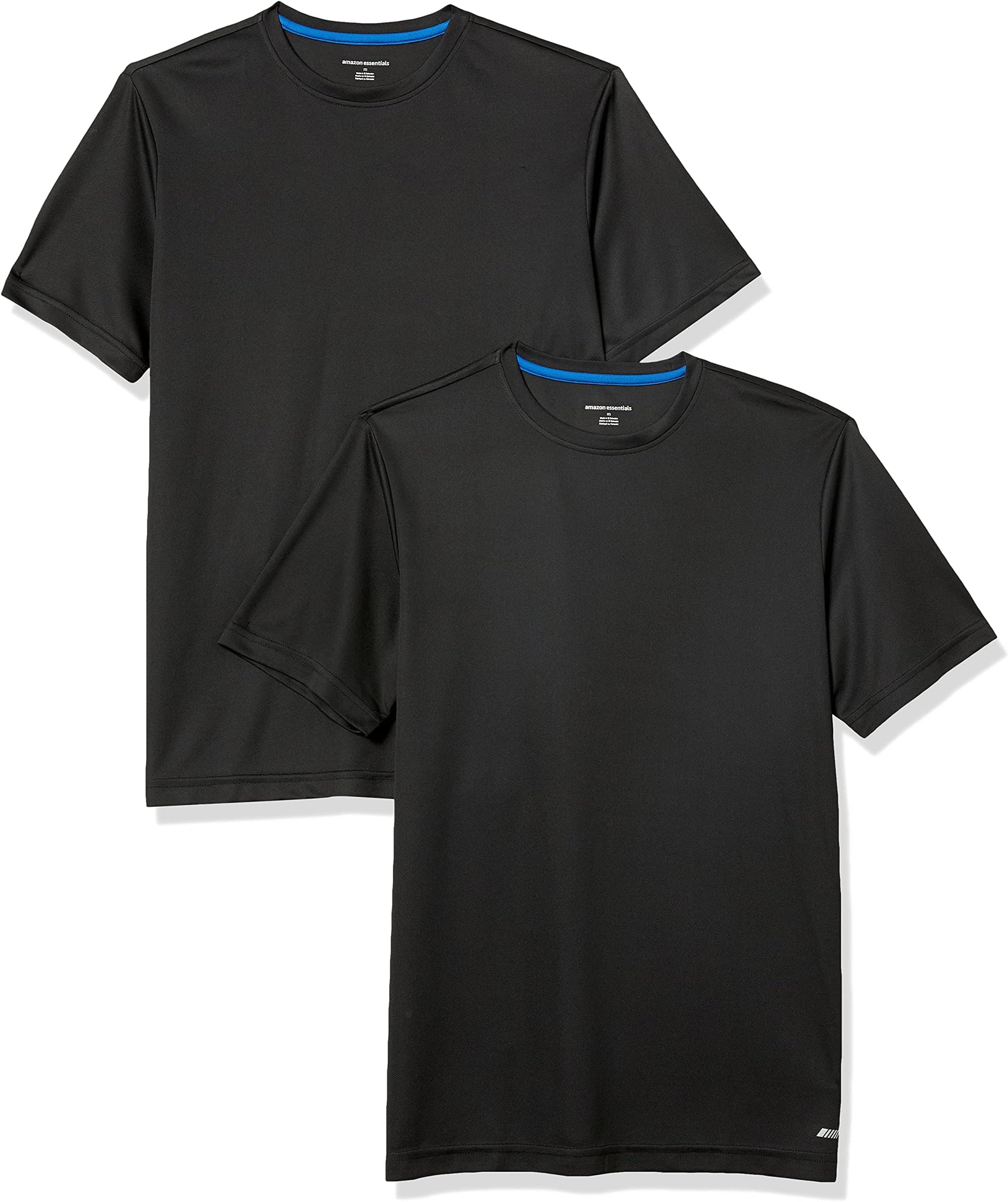 Amazon Essentials Men's Active Performance Tech Running Gym T-Shirt (Available in Big & Tall), Pack of 2