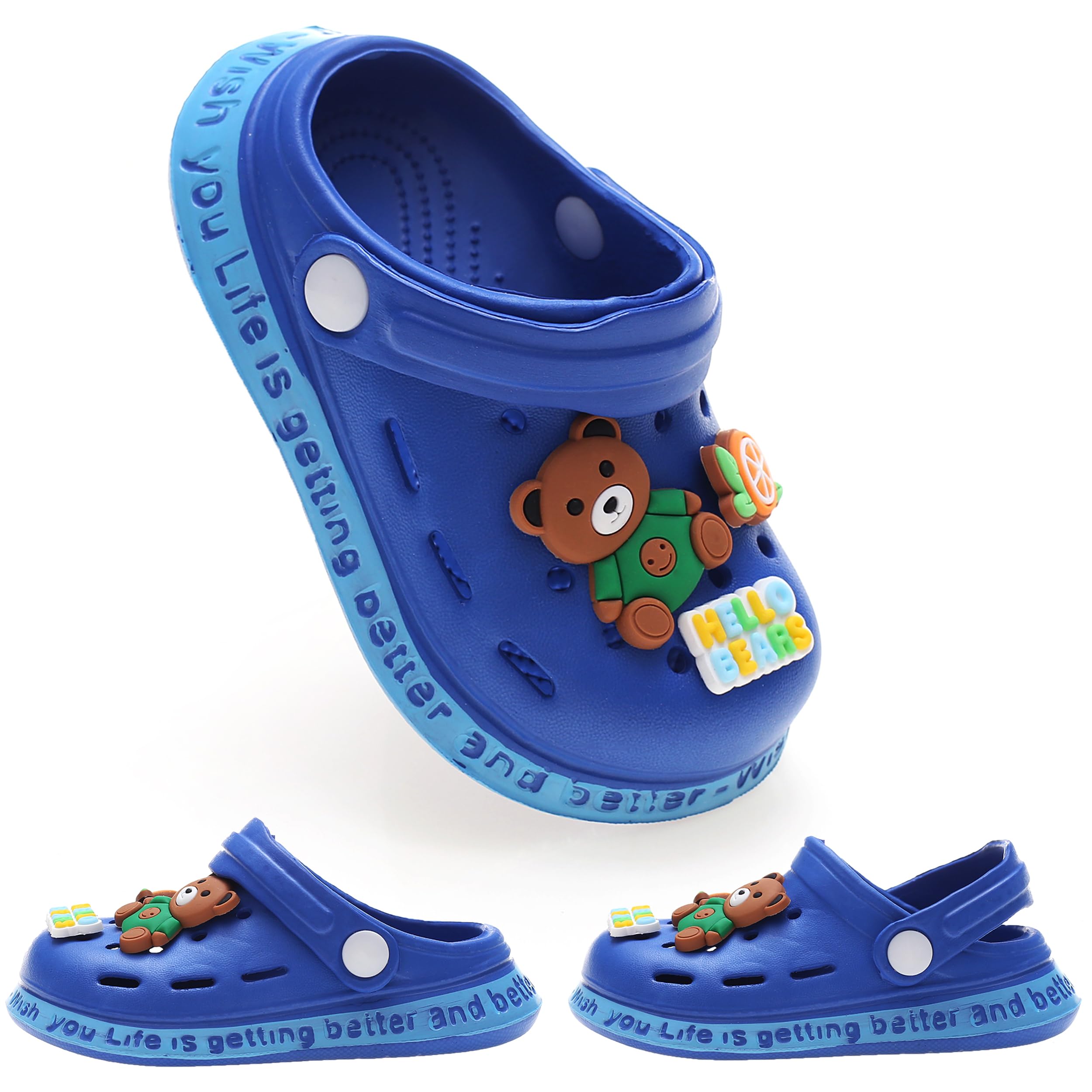 ZYLDK Unisex Gartenschuhe Clogs Kinder Gartenschuhe Kuschelige Hausschuhe Latschen Sommer rutschfeste Slippers mit Cartoon Raupe
