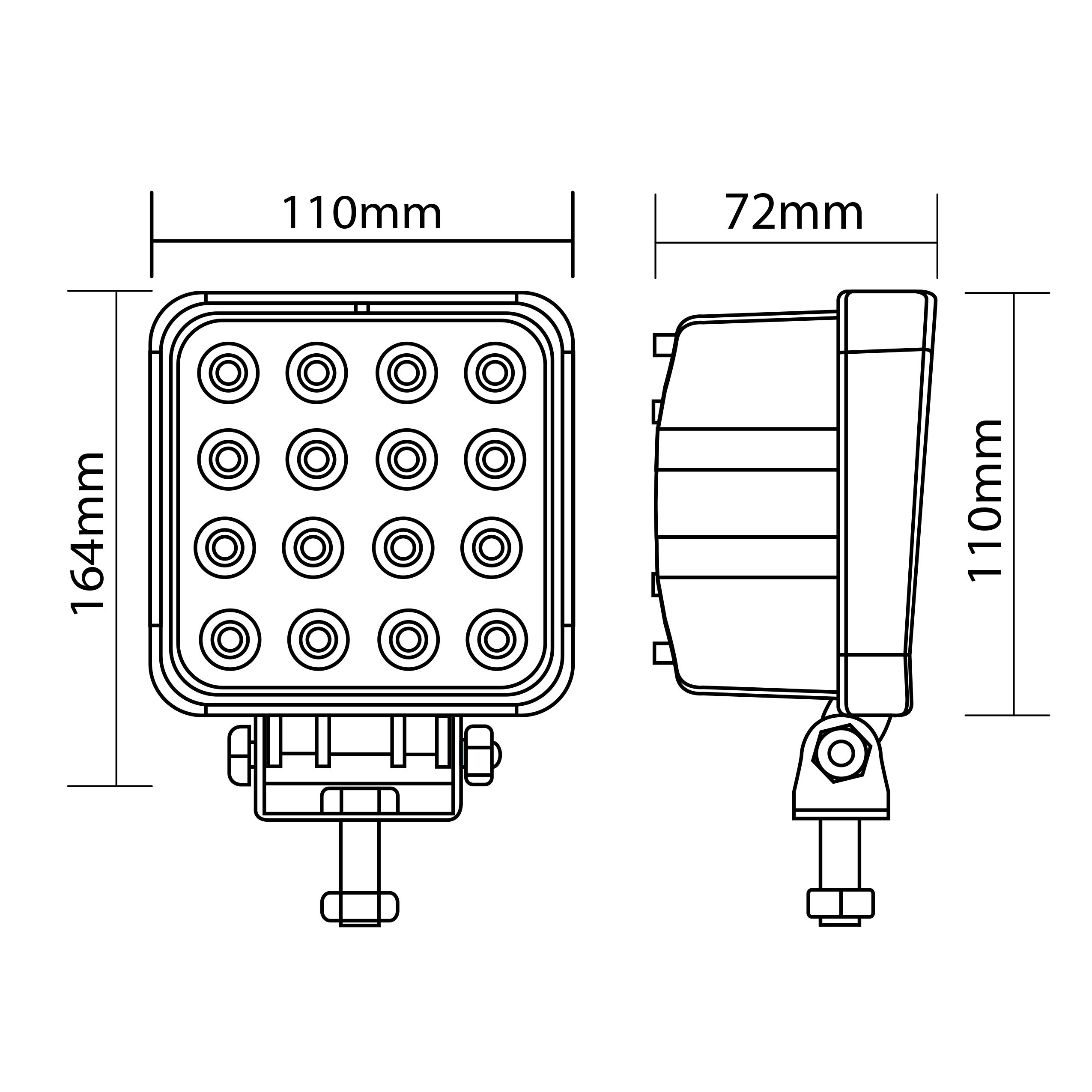 LED-MARTIN® 48W Arbeitsscheinwerfer mit Magnetfuß - 12V/24V