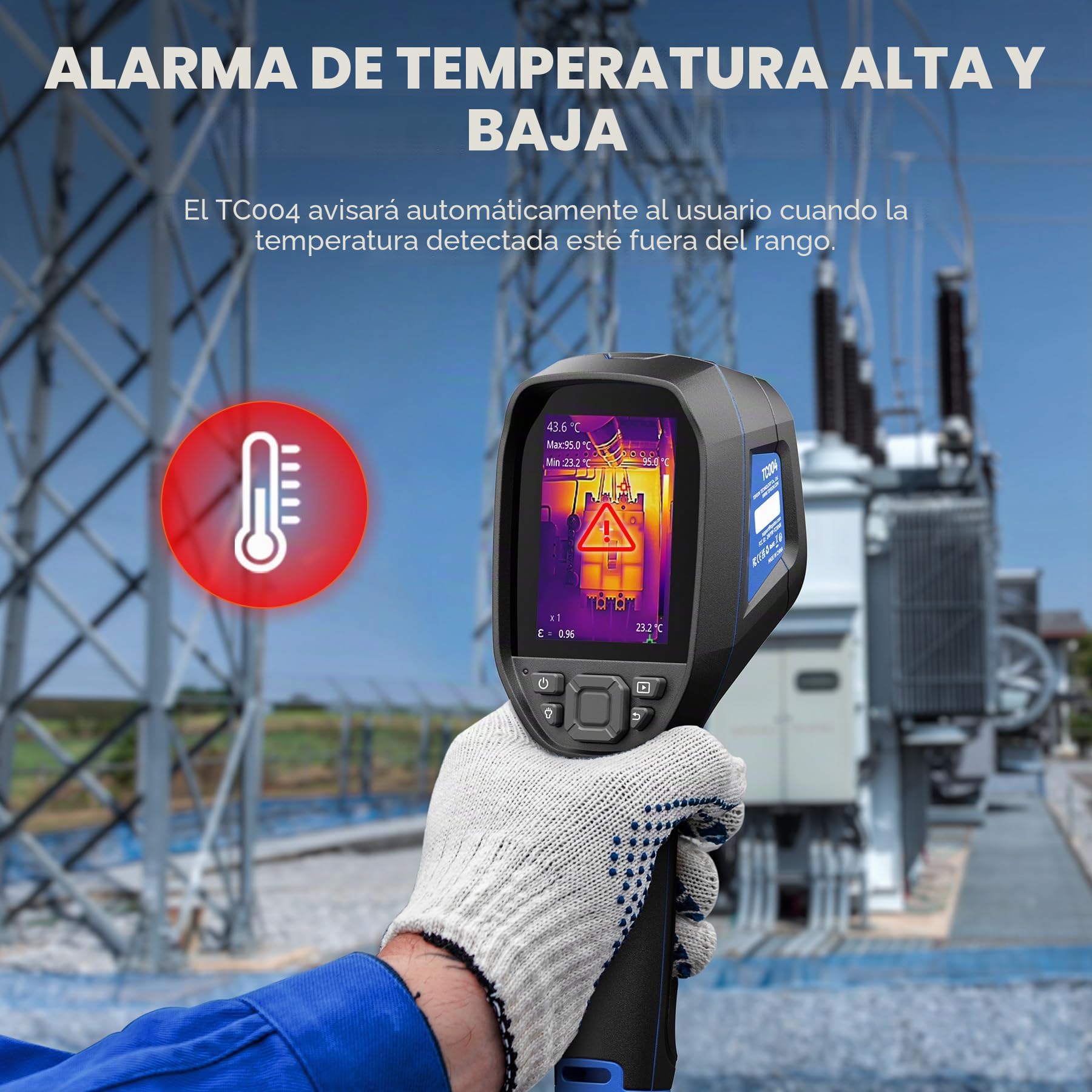 TOPDON TC004 Camara Termica, 512x384 TISR Alta Resolución, 64GB, 3,5″ Pantalla Camara Termografica con Wifi, Grabación de Video, -20°C a 550°C, para Inspección de HVAC, Fugas de Agua, Hogar,Eléctrica