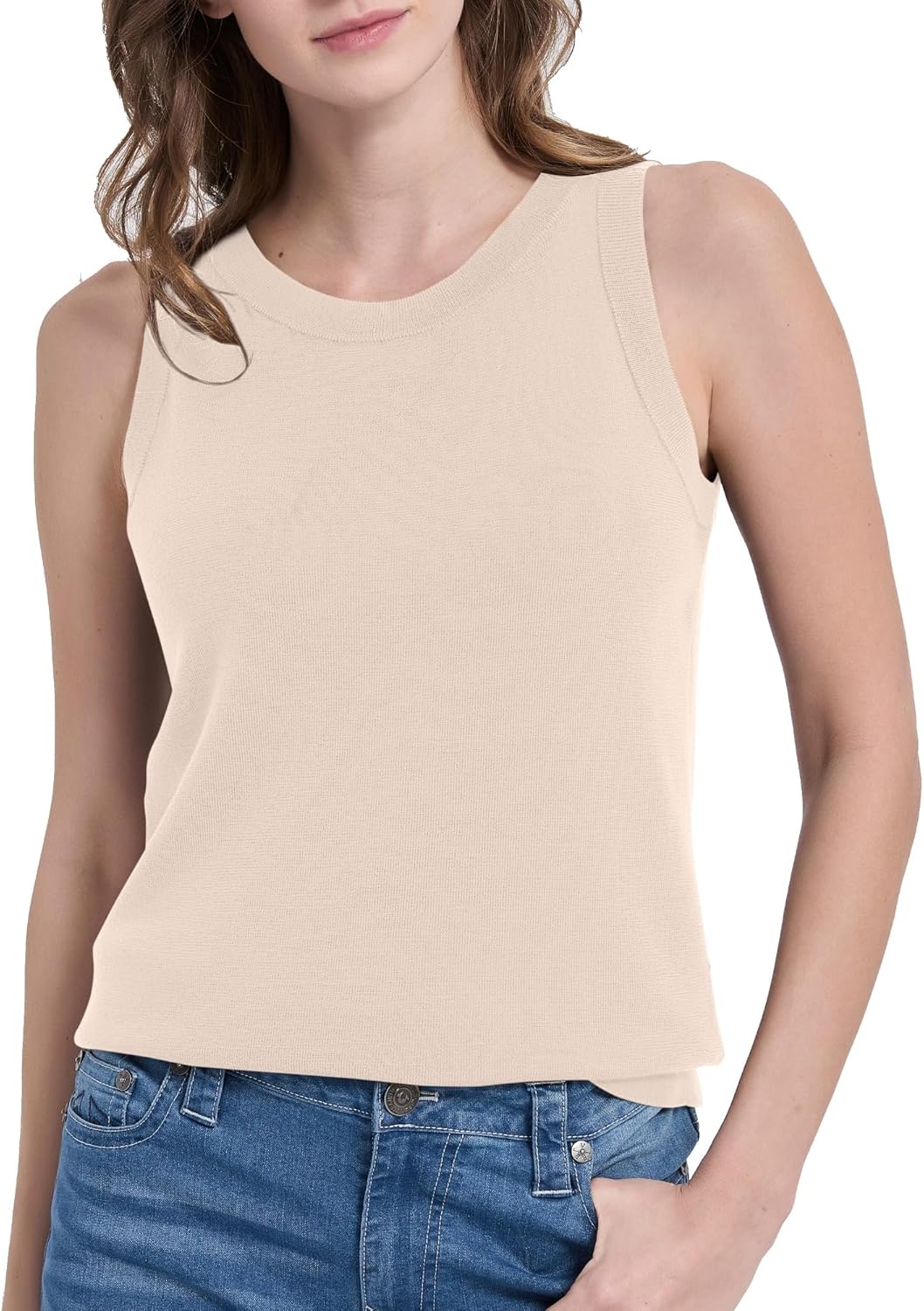 Women's 100% Merino Wool Sweater Vest Business Sleeveless Soft Tank Tops Lightweight Crewneck Casual Tank 2026 Summer